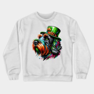 Wirehaired Pointing Griffon Ready for St Patrick's Day Crewneck Sweatshirt